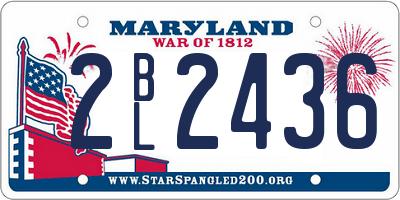 MD license plate 2BL2436