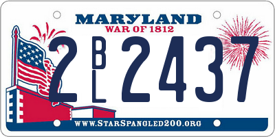 MD license plate 2BL2437