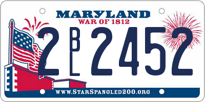 MD license plate 2BL2452
