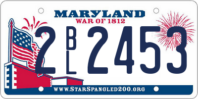MD license plate 2BL2453