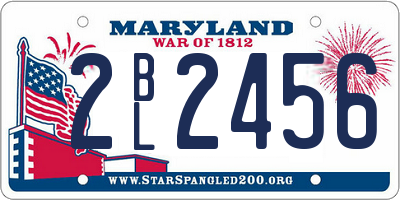 MD license plate 2BL2456