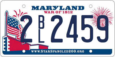 MD license plate 2BL2459