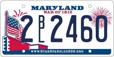 MD license plate 2BL2460