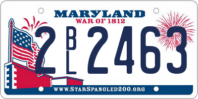 MD license plate 2BL2463