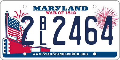 MD license plate 2BL2464