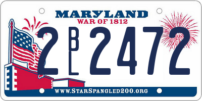 MD license plate 2BL2472
