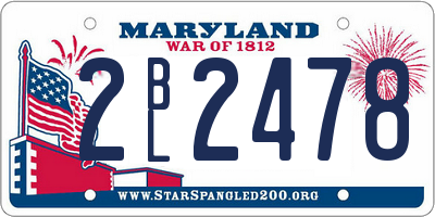 MD license plate 2BL2478