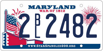MD license plate 2BL2482