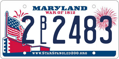MD license plate 2BL2483