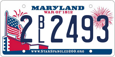 MD license plate 2BL2493