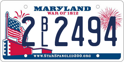 MD license plate 2BL2494