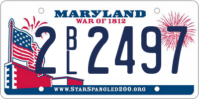 MD license plate 2BL2497