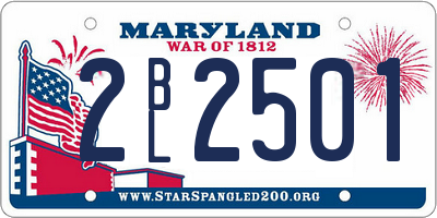 MD license plate 2BL2501