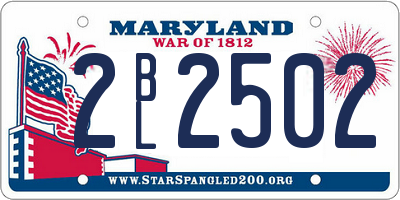 MD license plate 2BL2502