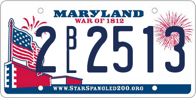 MD license plate 2BL2513