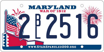 MD license plate 2BL2516
