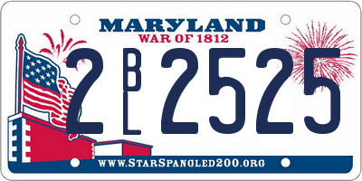 MD license plate 2BL2525
