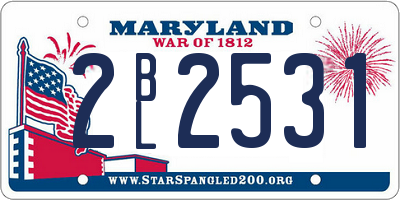MD license plate 2BL2531