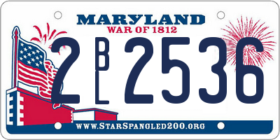 MD license plate 2BL2536