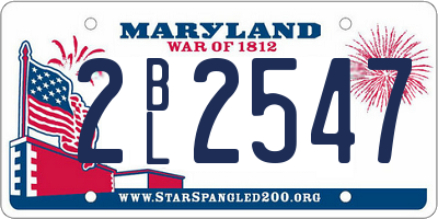 MD license plate 2BL2547