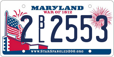 MD license plate 2BL2553