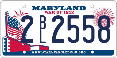 MD license plate 2BL2558