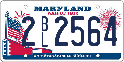 MD license plate 2BL2564