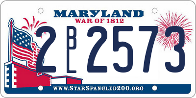 MD license plate 2BL2573