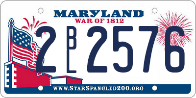 MD license plate 2BL2576