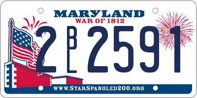 MD license plate 2BL2591