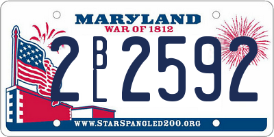 MD license plate 2BL2592
