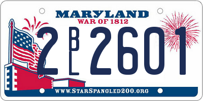 MD license plate 2BL2601