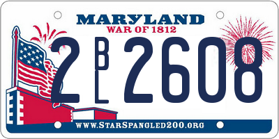 MD license plate 2BL2608