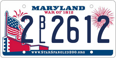 MD license plate 2BL2612