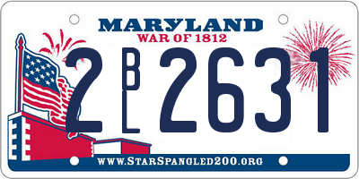 MD license plate 2BL2631