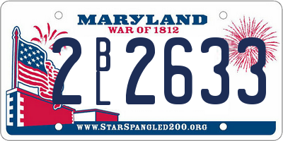 MD license plate 2BL2633