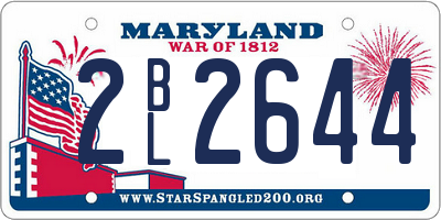 MD license plate 2BL2644