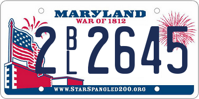 MD license plate 2BL2645