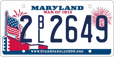 MD license plate 2BL2649