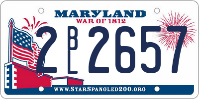 MD license plate 2BL2657