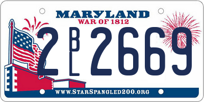 MD license plate 2BL2669