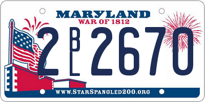 MD license plate 2BL2670