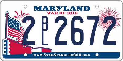 MD license plate 2BL2672