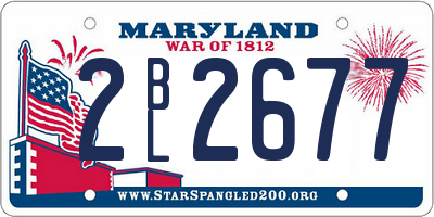 MD license plate 2BL2677