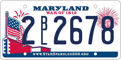 MD license plate 2BL2678