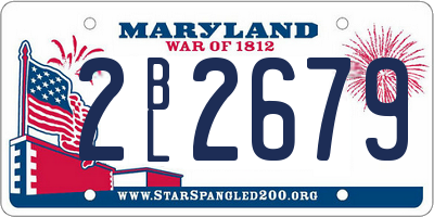MD license plate 2BL2679