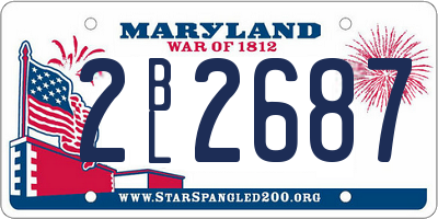 MD license plate 2BL2687