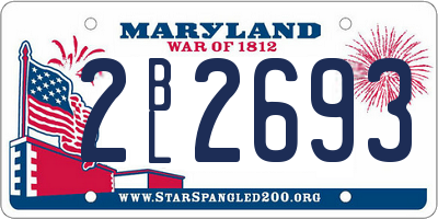 MD license plate 2BL2693
