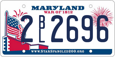 MD license plate 2BL2696