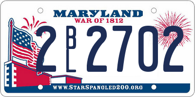 MD license plate 2BL2702